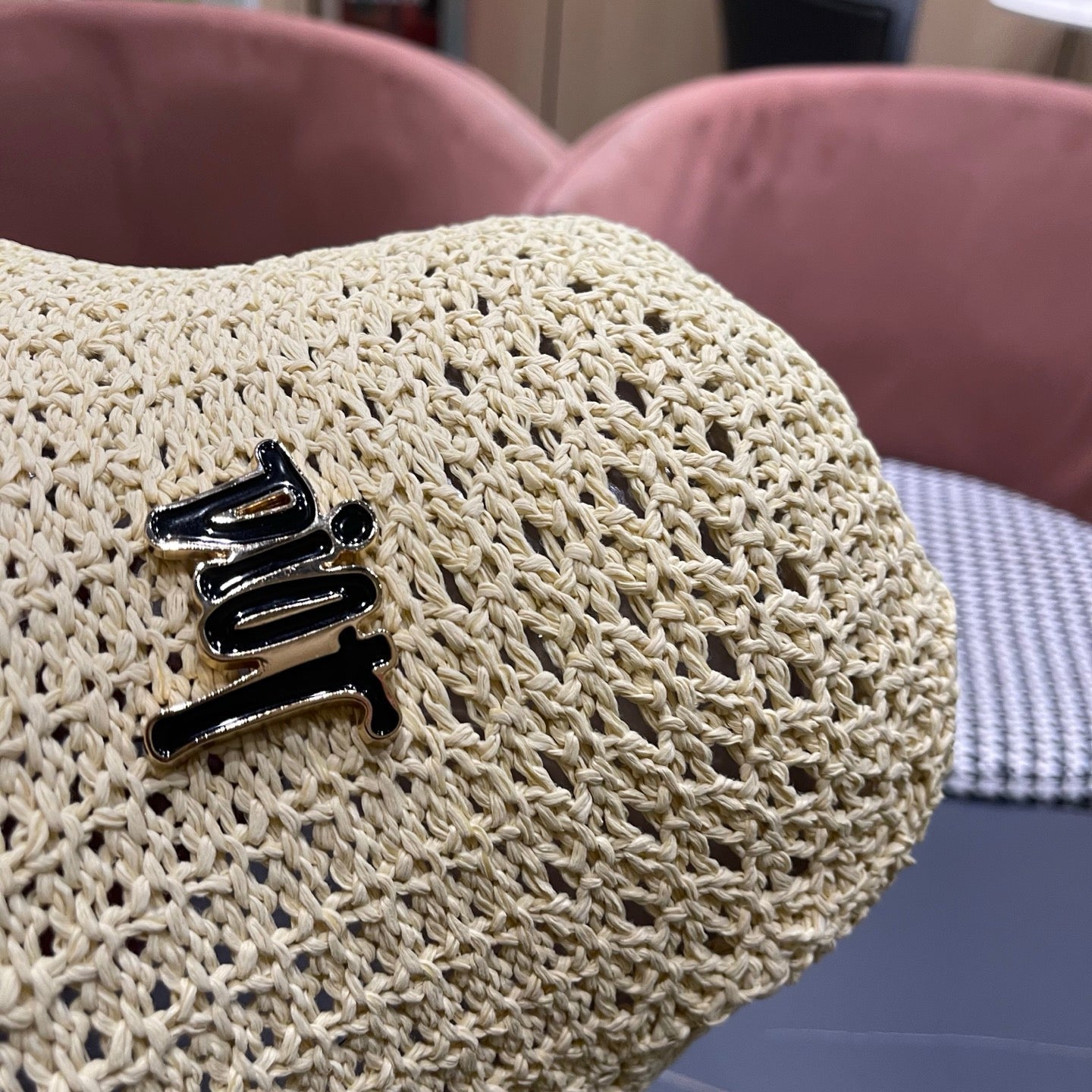 DIOR 26S CROCHET STRAW BUCKET HAT STYLE 219