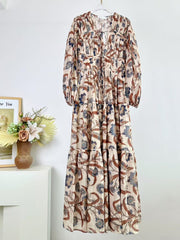 ZIMMERMANN TIERED PLEATED MIDI DRESS 270241