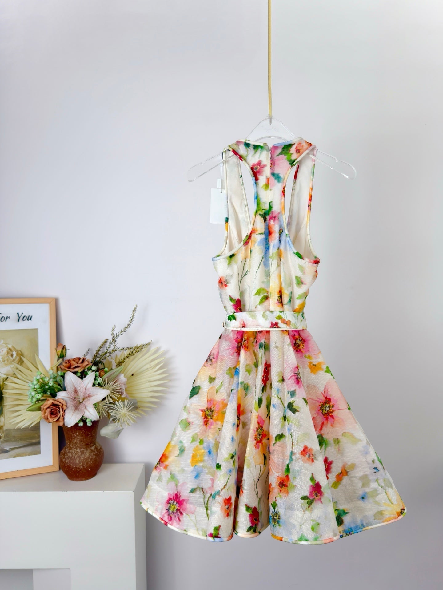 ZIMMERMANN 26S FLORAL FIT-AND-FLARE MINI DRESS 299