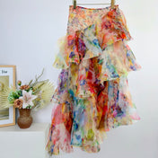 ZIMMERMANN 26S TIERED PLEATED MIDI SKIRT 266