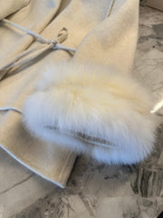 MAX MARA 25S CASHMERE COAT WITH FOX FUR TRIM 204