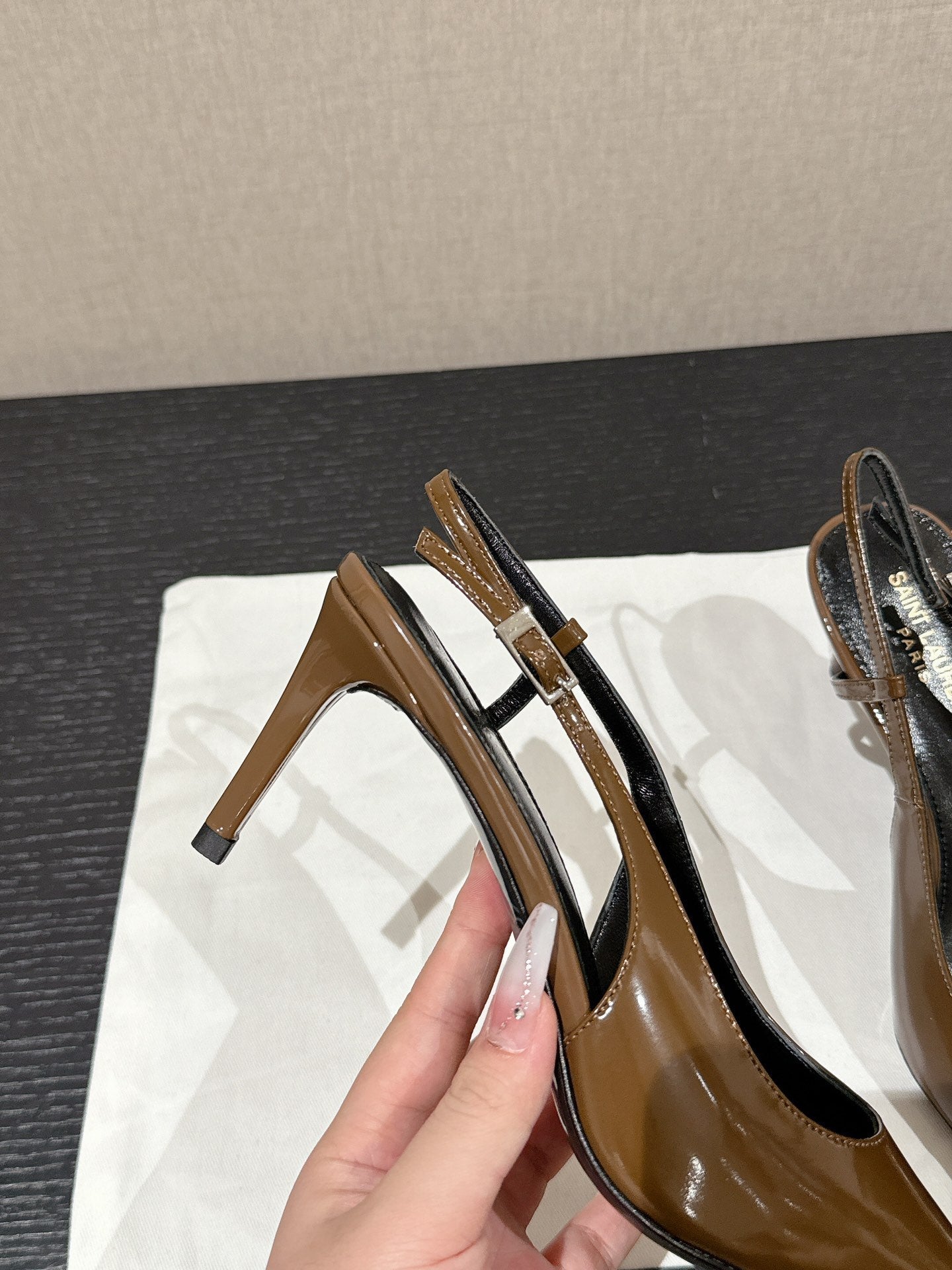 SL CHERISH SLINGBACK 75 CAMEL CALFSKIN