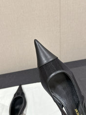 SL CHERISH SLINGBACK 45 BLACK MESH AND CALFSKIN
