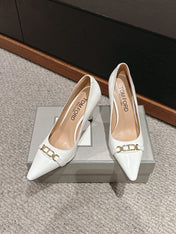 ROMAN HIGH-HEEL 10 CM IN WHITE CALFSKIN