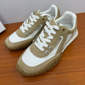 DIOR 26S SNEAKERS IN WHITE AND LIGHT BROWN SUEDE AND FABRIC