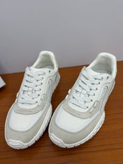 DIOR 26S SNEAKERS IN WHITE AND LIGHT GRAY SUEDE AND CALFSKIN