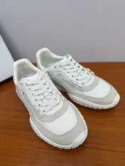 DIOR 26S SNEAKERS IN WHITE AND LIGHT GRAY SUEDE AND CALFSKIN