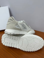 DIOR 26S SNEAKERS IN WHITE AND LIGHT GRAY SUEDE AND CALFSKIN