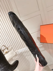 HM 26S OVER THE KNEE BOOTS IN BLACK CALFSKIN