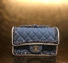 CHANEL 25S FLAP BAG 20 CM IN BLUE DENIM