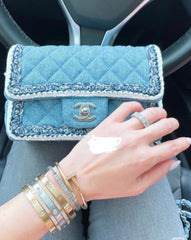 CHANEL 25S FLAP BAG 25 CM IN BLUE DENIM