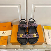 LV 26S SANDALS IN DARK PURPLE CANVAS