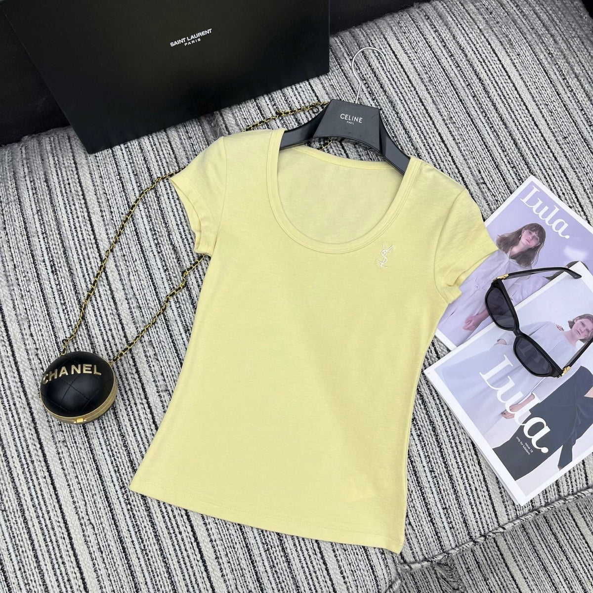 YSL T- Shirt Yellow Pastel 228405