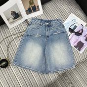 PRADA 26S WIDE-LEG DENIM SHORTS 1060