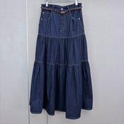 YSL 26S DENIM MAXI SKIRT 497