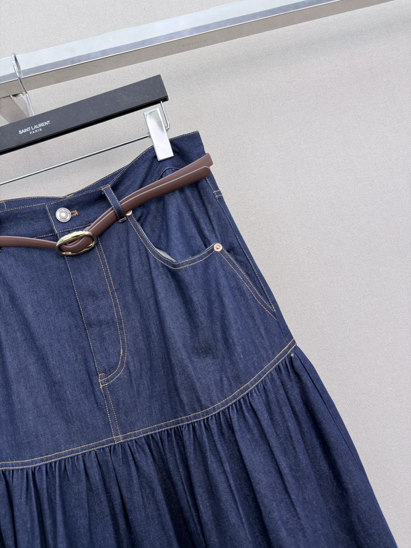 YSL 26S DENIM MAXI SKIRT 497