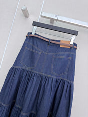 YSL 26S DENIM MAXI SKIRT 497