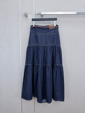 YSL 26S DENIM MAXI SKIRT 497