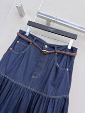 YSL 26S DENIM MAXI SKIRT 497