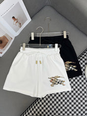 COTTON SHORTS WITH SIGNATURE EMBROIDERY