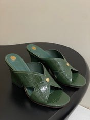 HIGH HEELS 80 MM IN MOSS GREEN CALFSKIN SNAKE EMBOSSING