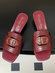 DIOR HIGH HEEL CLASSIC MONTAIGNE 40 MM 25S IN DARK RED LAMBSKIN WITH CD LOGO