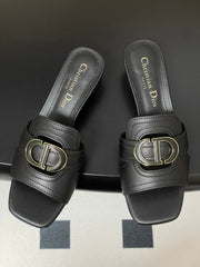 DIOR HIGH HEEL CLASSIC MONTAIGNE 40 MM 25S IN BLACK LAMBSKIN WITH CD LOGO