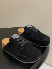 BALENCIAGA 25S MULES BIRKENSTOCK IN BLACK SUEDE
