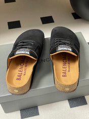 BALENCIAGA 25S MULES BIRKENSTOCK IN BLACK SUEDE