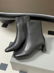 BALENCIAGA 25S ANKLE BOOTS 65 MM IN BLACK COW LEATHER