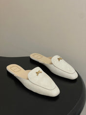 DIOR 26S MULES IN BEIGE SUEDE WITH BOW