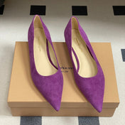 GIANVITO ROSSI 26S FLATS IN PURPLE SUEDE