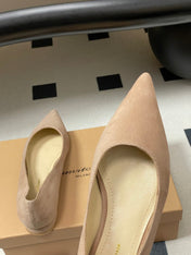 GIANVITO ROSSI 26S FLATS IN NUDE SUEDE