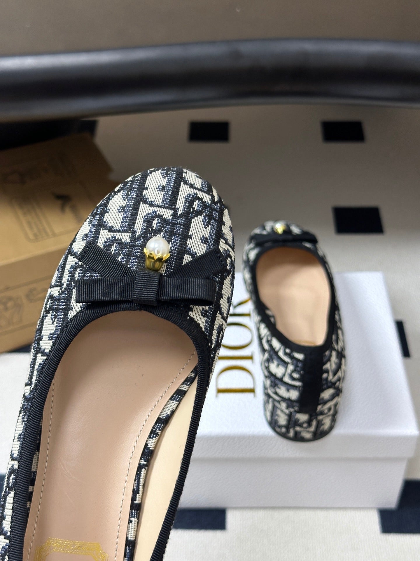 DIOR 26S MARY JANE HIGH HEELS 35MM IN BLACK DIOR OBLIQUE EMBROIDERED CANVAS WITH BOW