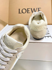 LOEWE 26S RUNNER 2.0 SNEAKERS IN OFF-WHITE CALFSKIN AND SUEDE