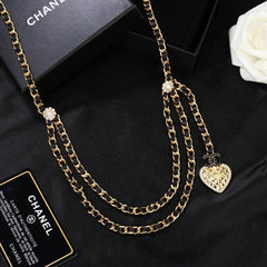CHANEL 25S CHAIN BELT IN GOLD METALLIC AND BLACK CALFSKIN 614286