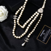 CHANEL 25S CHAIN BELT IN WHITE PEARL 614476