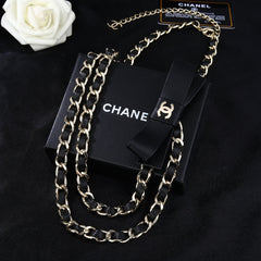 CHANEL 25S CHAIN BELT IN BLACK CALFSKIN 610547
