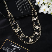 CHANEL 25S CHAIN BELT IN BLACK CALFSKIN AND GOLD METALLIC 614284