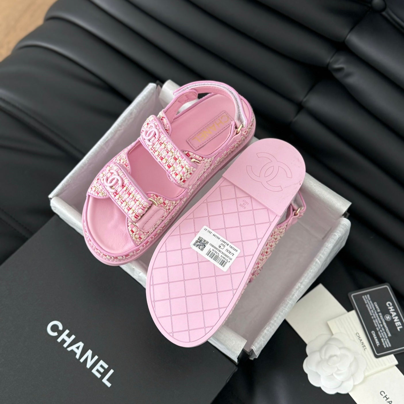 Dad Sandals Sheepskin Light Pink