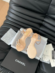 MID-HEEL 35 MM SANDAL IN NUDE TAN SHEEPSKIN