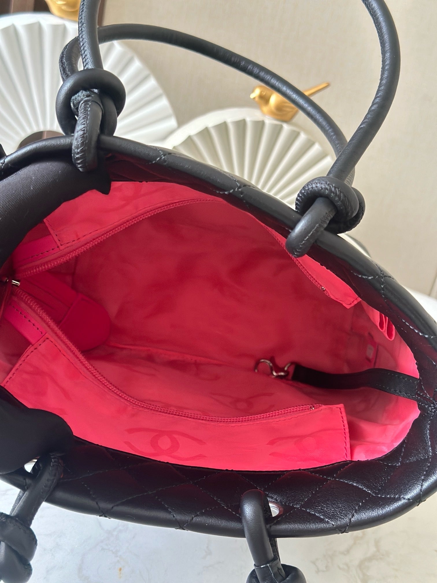 CHANEL 25S CAMBON LIGNE TOTE BAG 24 IN BLACK MIX WHITE CALFSKIN STYLE 1