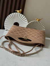 CHANEL 26S MINI SHOPPING BAG 32 IN TAUPE BROWN LAMBSKIN