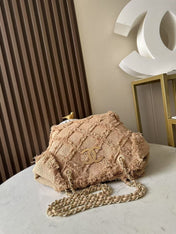 CHANEL 25S TOTE BAG 48 IN BEIGE FABRIC