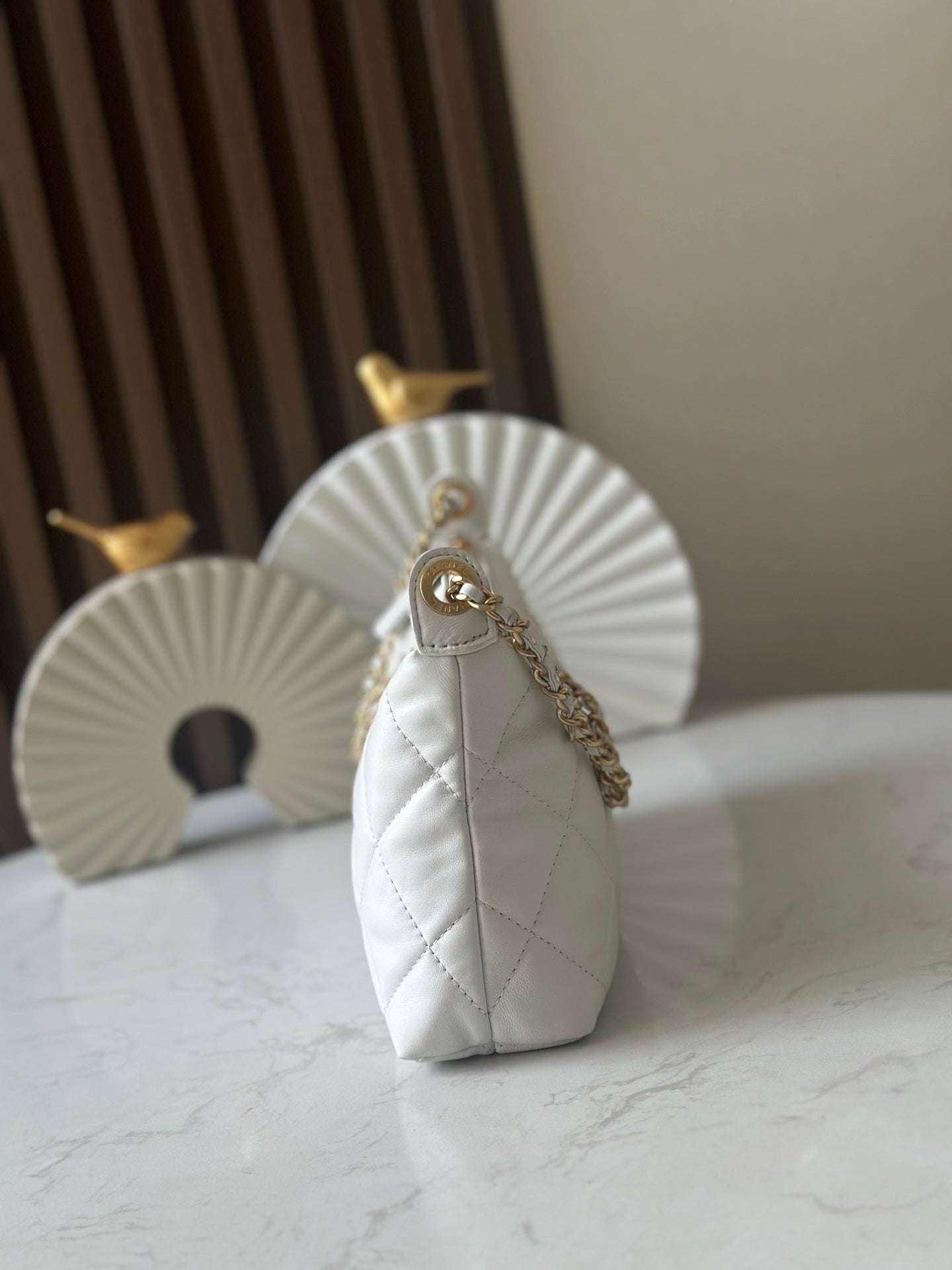 CHANEL 26S HOBO BAG 26 IN WHITE LAMBSKIN