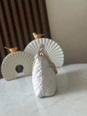 CHANEL 26S HOBO BAG 26 IN WHITE LAMBSKIN