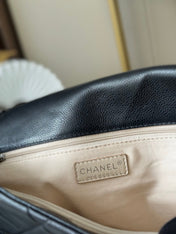 CHANEL 25S SHOULDER BAG 40 IN BLACK CAVIAR WITH SILVER HARDWARE