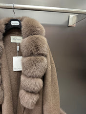 MAXMARA 26S FUR-TRIMMED WOOL JACKET 248