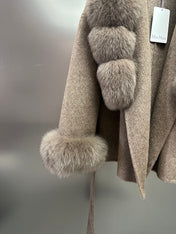 MAXMARA 26S FUR-TRIMMED WOOL JACKET 248