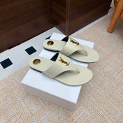 YSL 26S THONG SANDALS IN OFF-WHITE CALFSKIN
